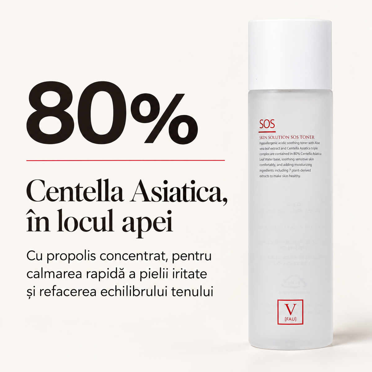 Toner facial cu 80% Centella Asiatica si 5% Propolis - 150 ml