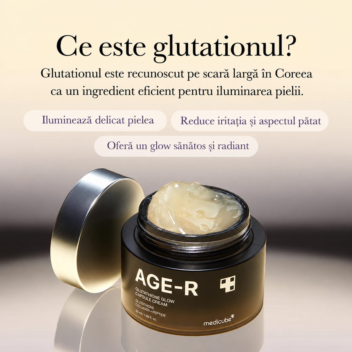 MEDICUBE Age-R Glutathione Glow Capsule crema de fata – luminozitate si hidratare - 50 g