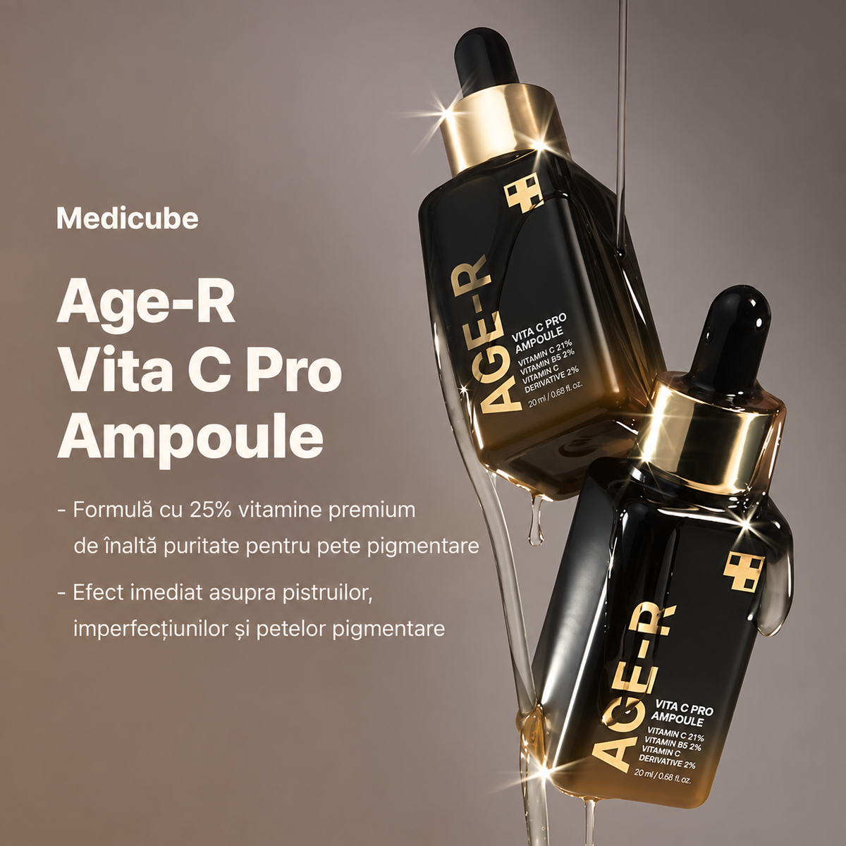 Medicube Age R Vita C Pro Ampoule Ser facial cu vitamina C 21% - 20 ml