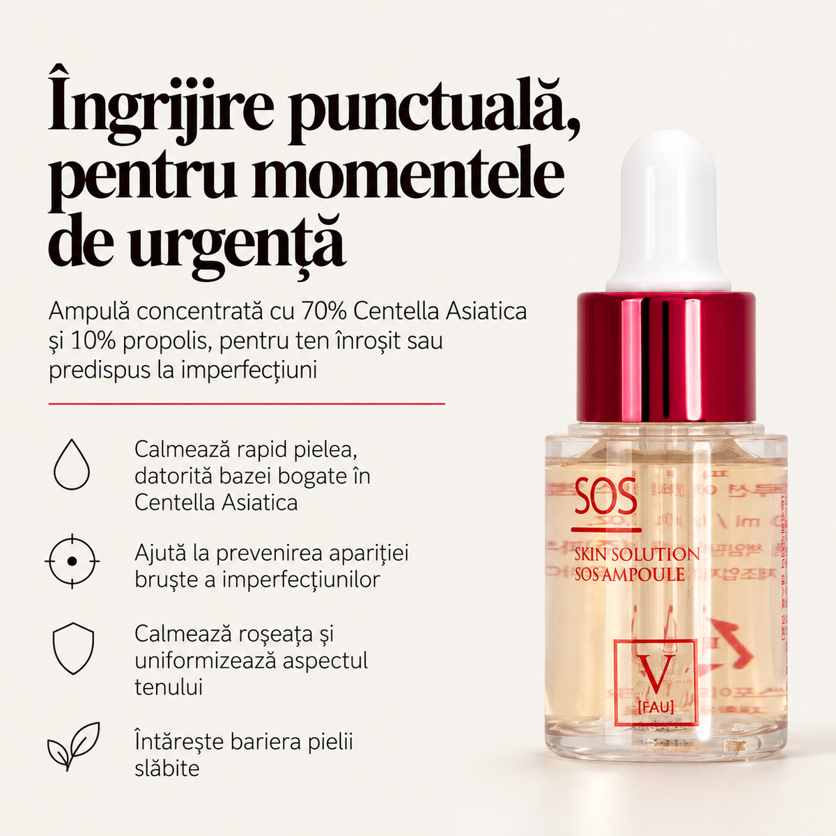 Ser intens concentrat pentru ten cu tendinta acneica si roseata - 10 ml