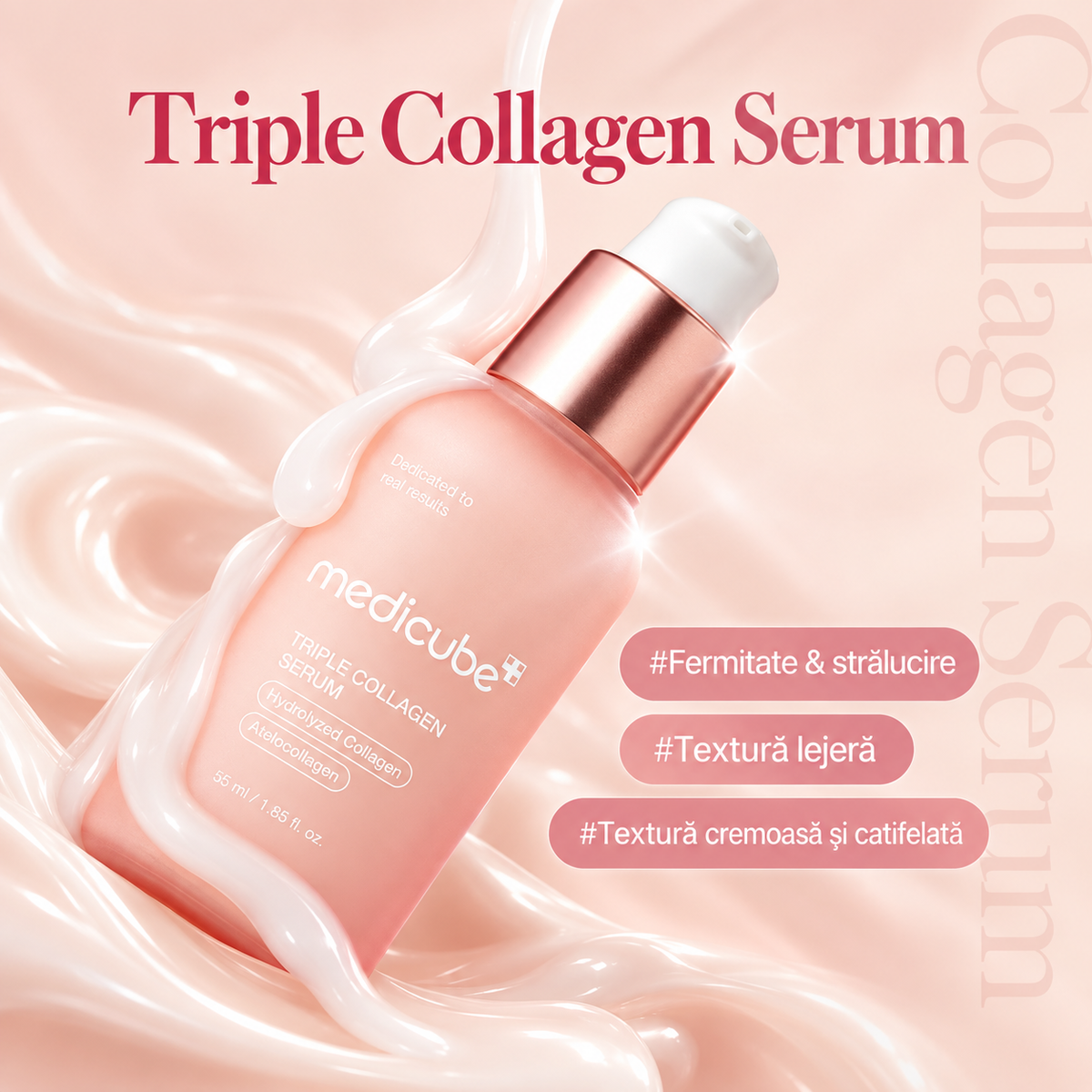 Medicube Triple Collagen Ser 4.0 Ser facial pentru riduri si fermitate cu colagen - 55 ml