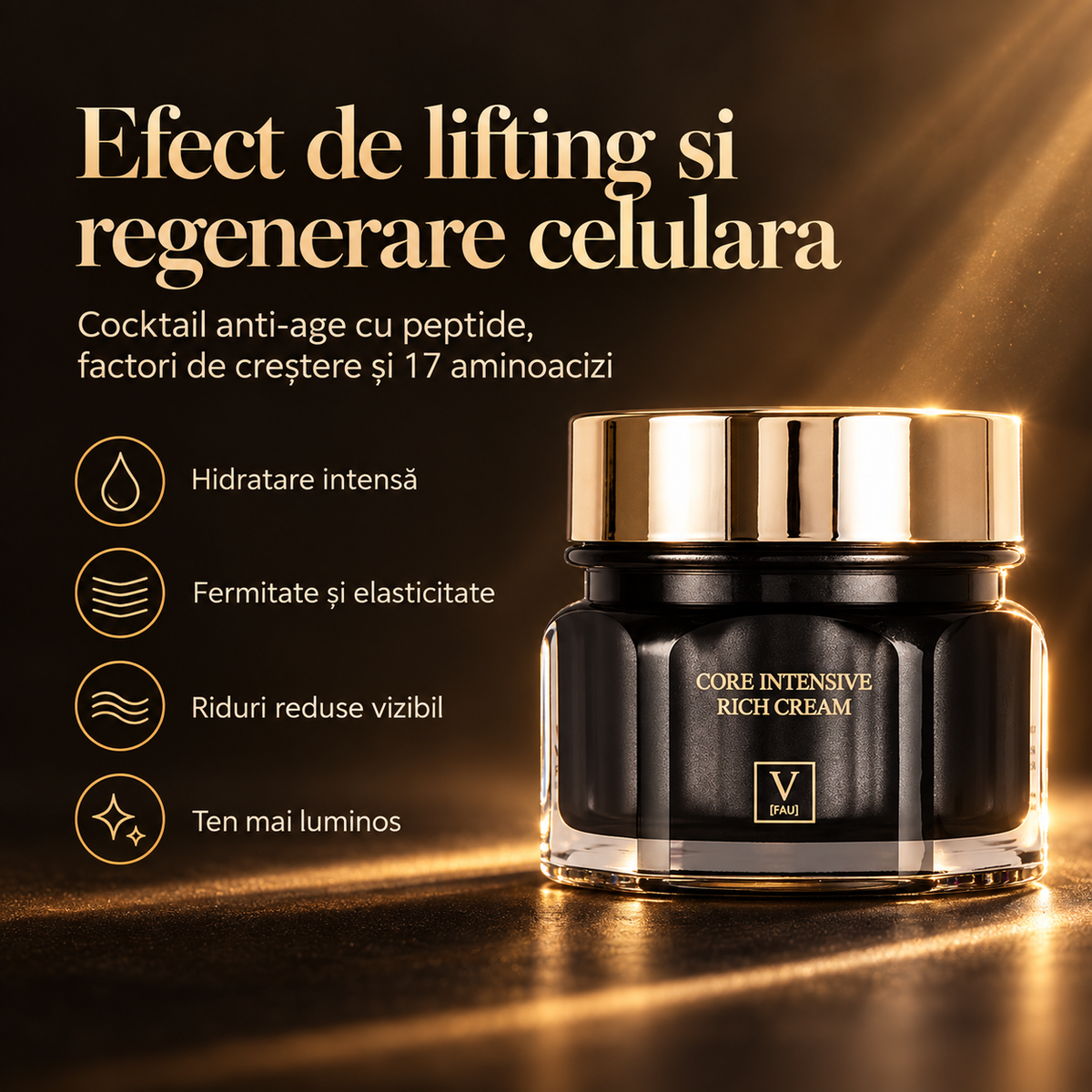 Crema de fata anti-rid intens hidratanta cu peptide si Factori de crestere - 100 g