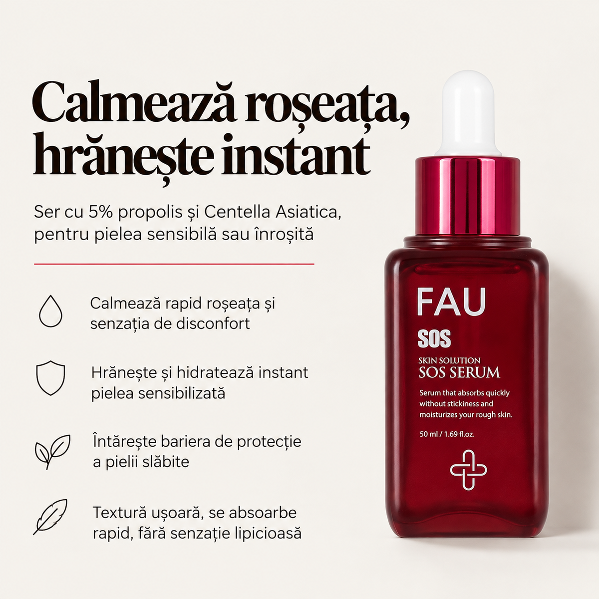Ser facial cu Propolis 5% si Centella Asiatica 50 ml